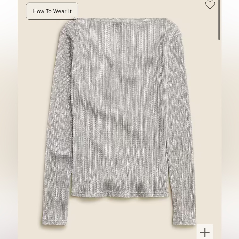 J crew Sheer metallic boatneck top